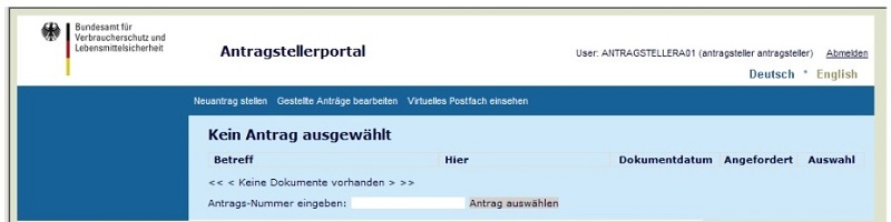 Antragstellerportal